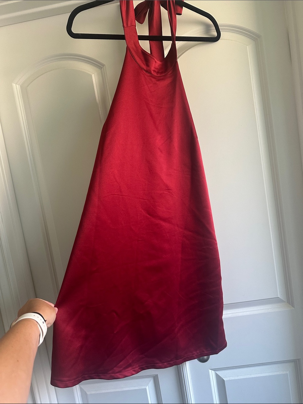 Love Riche Backless Halter Dress in Red